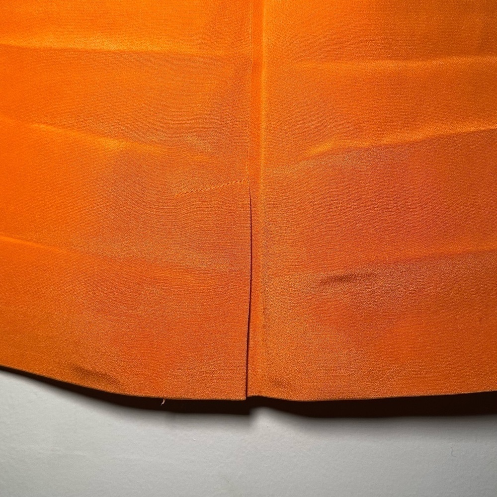 Hugo Buscati Silk Vibrant Orange Mini Skirt Size 10 - Picture 9 of 12